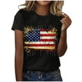 thumbnail image 2 of Qetyuw Independence Day Shirts for Women Plus Size Patriotic USA Flag Pattern Tshirts Elegant Short Sleeve Tees Crew Neck Blouses Tops of the Week, 2 of 4