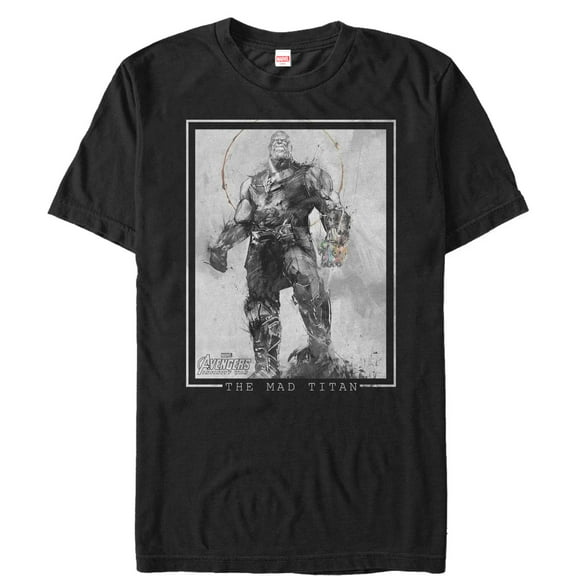 Men's Marvel Avengers: Infinity War Thanos Grayscale Graphic Tee Black X Large