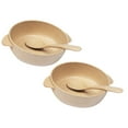 thumbnail image 1 of Oleegame 2PC Stainless Steel Cutlery Set 2Pcs/Set Baby Feeding Food Wheats Handled Bowl Spoon Training Tableware Beige, 1 of 9