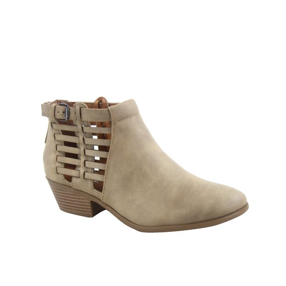 Primrose Womens Perforated Cutout Chunky Block Stacked Heels Ankle Booties Boots