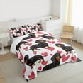 thumbnail image 3 of Manfei Cute Dachshund Queen Comforter Set,Pet Animal Bedding Sets,Pink Hearts Print Bedding Comforter Set For Girls Boys,Breathable Home Decor Reversible,3 Pieces, 3 of 8
