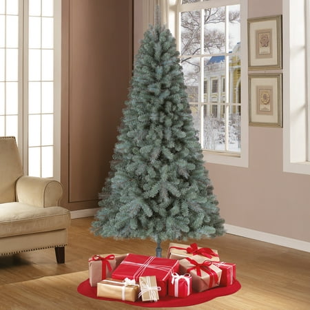 Holiday Time Unlit 7' Elwood Pine Artificial Christmas Tree - Walmart ...
