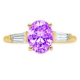 thumbnail image 7 of Three-Stone Engagement Ring for Women - 2.5ct Natural Amethyst in 14K Yellow Gold Promise Ring, 7 of 7