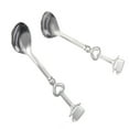 thumbnail image 1 of Heart Design Handle Spoon Pair, Stainless Steel Elegant Silver Color Utensils For Everyday Use Or Gift Giving, 1 of 6