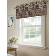 thumbnail image 6 of Curtain Valance for Windows,Mid Century Retro Farmhouse Kitchen Valances Rod Pocket Short Curtains,Farm Wood Grain Brick Window Treatment Panel for Bedroom Bathroom 54"x18", 6 of 7
