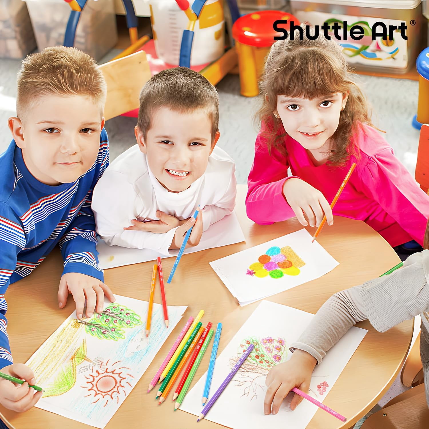 Colored Pencils Bulk, Shuttle Art 408 Pack Coloring Pencil Set Plus 20 Sharpeners, 12 Assorted Colors, Classroom Pack School Supplies