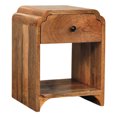 thumbnail image 4 of Mango Wood Nightstand For Bedroom - Mini, 1 Drawer & Open Shelf, Oak-ish Finish, 15.2 Lb Weight Mini Furniture Solid With And Oak-ish, Brown, 4 of 5
