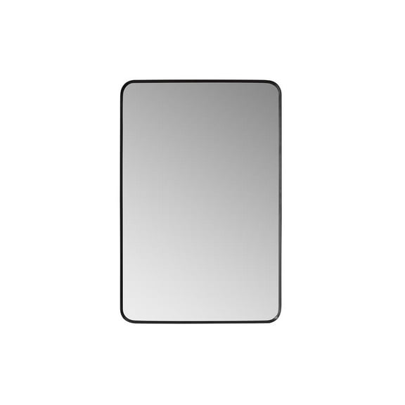 Vinnova Design Mutriku 24 in. W x 36 in. H Rectangle Metal Wall Mirror in Brushed Black