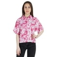 thumbnail image 1 of Moomaya WoMen's Printed Top Collar Neck Button-Down Shirt Short Sleeve Tunic, 1 of 8