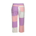 thumbnail image 4 of OUSITAID Jeans Color Block pour Femmes Taille Moyenne Pantalons Droits Bas, 4 of 6