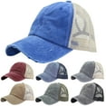 thumbnail image 2 of Women Ripped Anti UV Mesh Ponytail Hat Adjustable Breathable Sports Baseball Cap, 2 of 8