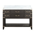 thumbnail image 3 of Norwalk 48 in W x 22 in D Brown Oak Single Bath Vanity and Carrara Marble Top, 3 of 7