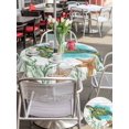 thumbnail image 5 of Outdoor Tablecloth with Umbrella Hole for Patio/Picnic/Party/Camping, Ocean Green Turtles Waterproof Table Cloth Round Cover Washable, Coastal Starfish Seagrass Rustic Wooden (Dia 54"), 5 of 8