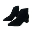 thumbnail image 5 of Viluyesy Booties for Womens, Pointed Toe Suede Leather Back Zipper Fall Winter Dress Ankle Boots Black, 5 of 7
