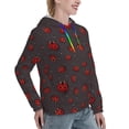 thumbnail image 6 of Lsque Red Ladybugs On Dark Background Pattern Casual Women's Hoodie,Hooded Sweatshirt with Kangaroo Pocket,Pullover Hoodie with Eye-catching Drawstrings-Small, 6 of 7