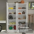 thumbnail image 6 of Madesa Garage Set 2 Pantry Storage Cabinet with 10 Utility Shelves 47"L Wooden Organization Unit for Garage - White, 6 of 11