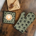 thumbnail image 5 of Green Bigfoot Pattern Kitchen Oven Mitt and Pot Holder Sets 2 Pcs for Baking, Cooking and Grilling, Heat Resistant Up To 392 °F, 5 of 7