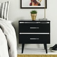 thumbnail image 2 of Adore Decor Lennox Square Nightstand End Table with 2 Drawers, Black, 2 of 11