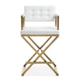 thumbnail image 2 of TOV Furniture Director Gold Steel Counter Stool, 2 of 11