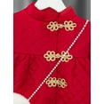 thumbnail image 5 of Biezeib Little Girl Chinese New Year Dress, Cute Long Sleeve Ruffled Quilted A-Line Dress with Bag, 5 of 8