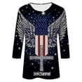 thumbnail image 4 of 250th Anniversary Women's Casual 3/4 Sleeve T-Shirt 250 Years of Freedom Shirt American Flag Patriotic Clothes, 4 of 7