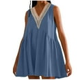 thumbnail image 1 of Birdeem Robes pour Femmes Mode Décontractée Confort Couleur Unie Sans Manches Col en V, 1 of 10