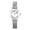 Silver, variant on Women's Petal Shape Watch: Roman Numeral Hour Marker Lether Band Dress Wistwatch - Casual Business