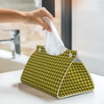 thumbnail image 5 of Kdxio Yellow Checkered Plaid Print Tissue Box Cover,Modern PU Leather Rectangular Tissue Box Holder for Bathroom Living Room Bedroom Office Desk Car Home, 5 of 6