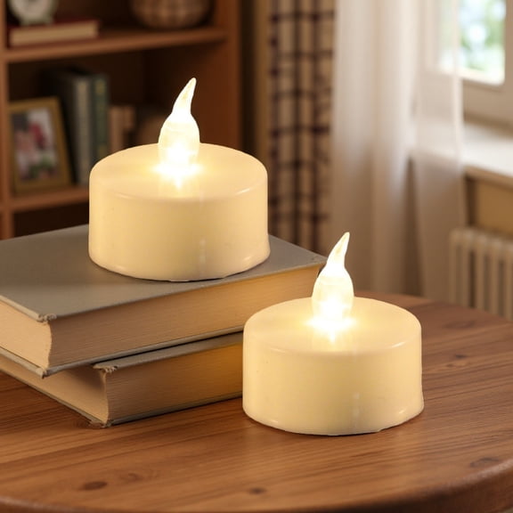 Set of 2 Realistic Flameless Candles Battery Operated LED Candles, for a Cozy Ambiance at Home, Christmas, Halloween, Birthday Parties