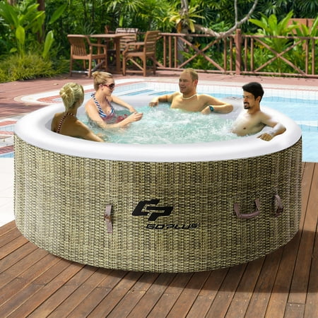 4 Person Inflatable Hot Tub Jets Portable Massage (Best Low Cost Hot Tubs)