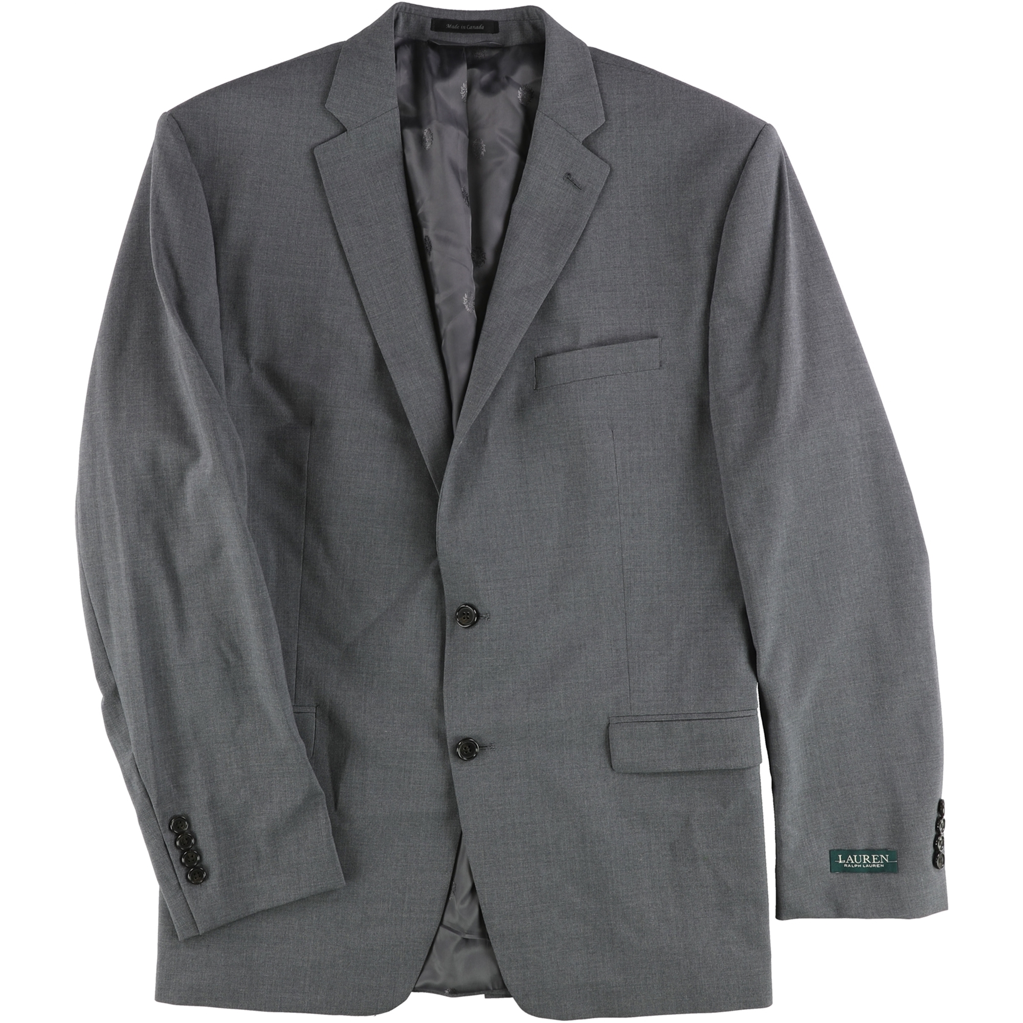 Ralph Lauren Mens Classic-Fit Two Button Formal Suit mediumgrey 38/Unfinished - image 2 of 2