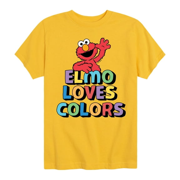Sesame Street - Elmo Loves Colors - Toddler and Youth Short Sleeve Graphic T-Shirt