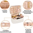 thumbnail image 2 of Cosmetiquera para Maquillaje Impermeable, Bolsa de Maquillaje Compartimento, Neceser Portátil, Cosmetiquera de Viaje Cuero Duradera Estuche, Bolsa PVC Transparente, Blanco, 2 of 4