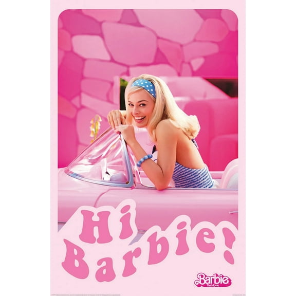 Barbie The Movie - Movie Poster (Hi Barbie - Margot Robbie In Car) (Size: 24" x 36")