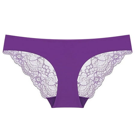 

QYZEU Cos Lingerie for Women Low Lace Ice Briefs Waist Underwear Silk Breathable Women s