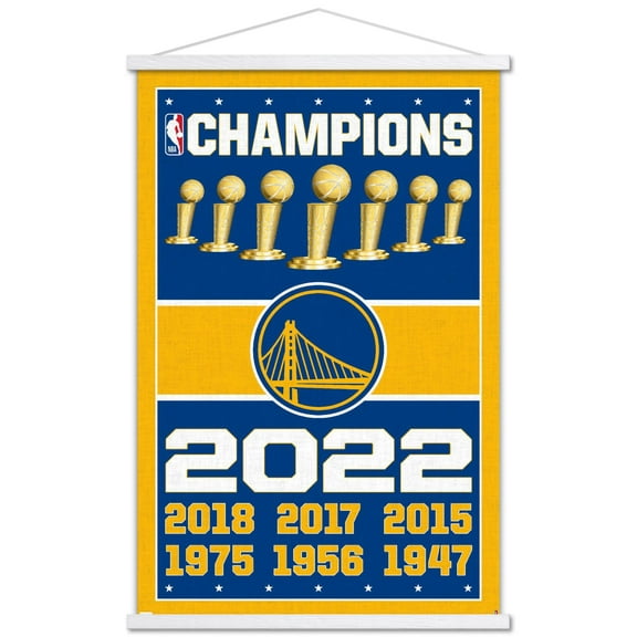 NBA Golden State Warriors - Champions 22 Wall Poster with Magnetic Frame, 22.375" x 34"