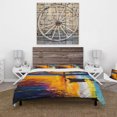 thumbnail image 3 of Designart 'Little Boat By Lighthouse At Sunset' Nautical & Coastal Duvet Cover, 3 of 5