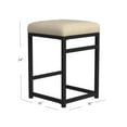 thumbnail image 3 of HomePop 24" Indoor Square Backless Metal Upholstered Counter Stool, Light Tan, 3 of 10