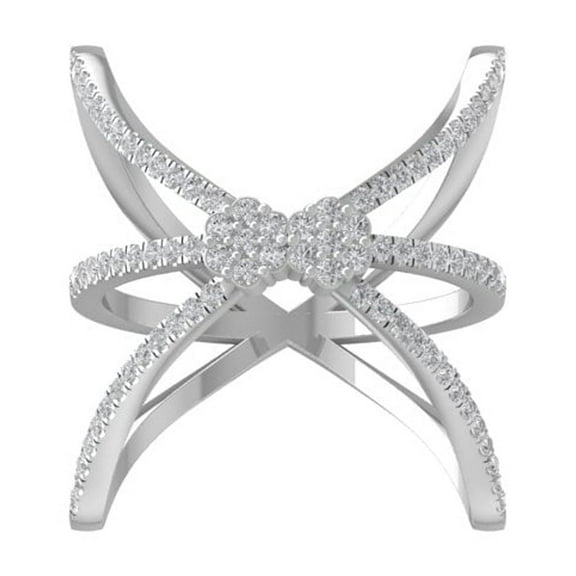 ARAIYA FINE JEWELRY Sterling Silver Diamond Fashion Band Ring (3/8 cttw, I-J Color, I2-I3 Clarity) Size 9.5