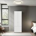 thumbnail image 2 of Nmkwnr Wood Wardrobe with 4 Shelves, 3 Door Tall Storage Cabinet for Bedroom, Living Room, Entryway, White, 2 of 9