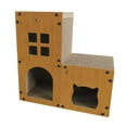 thumbnail image 4 of Casa rascadora de cartón para gatos, casa para gatitos, escondite elástico, cama rascadora para escalar, centro de actividades de juego para animales, 4 of 8