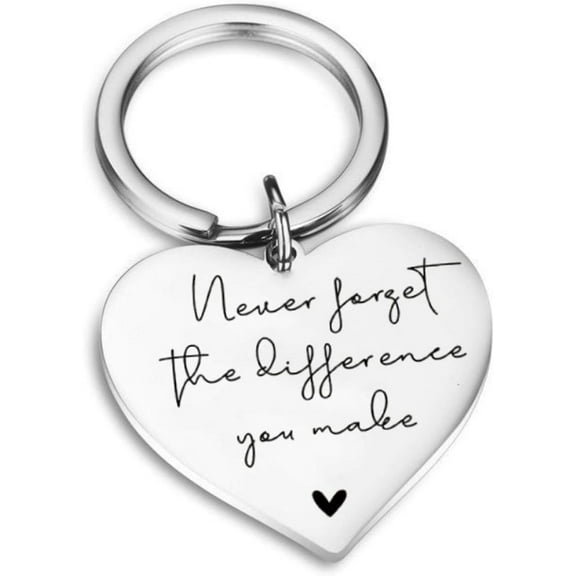 Keychain Gifts Keyring Never Forget The Difference You Make, Thank You Appreciation Coworker Leaving Retirement Gift