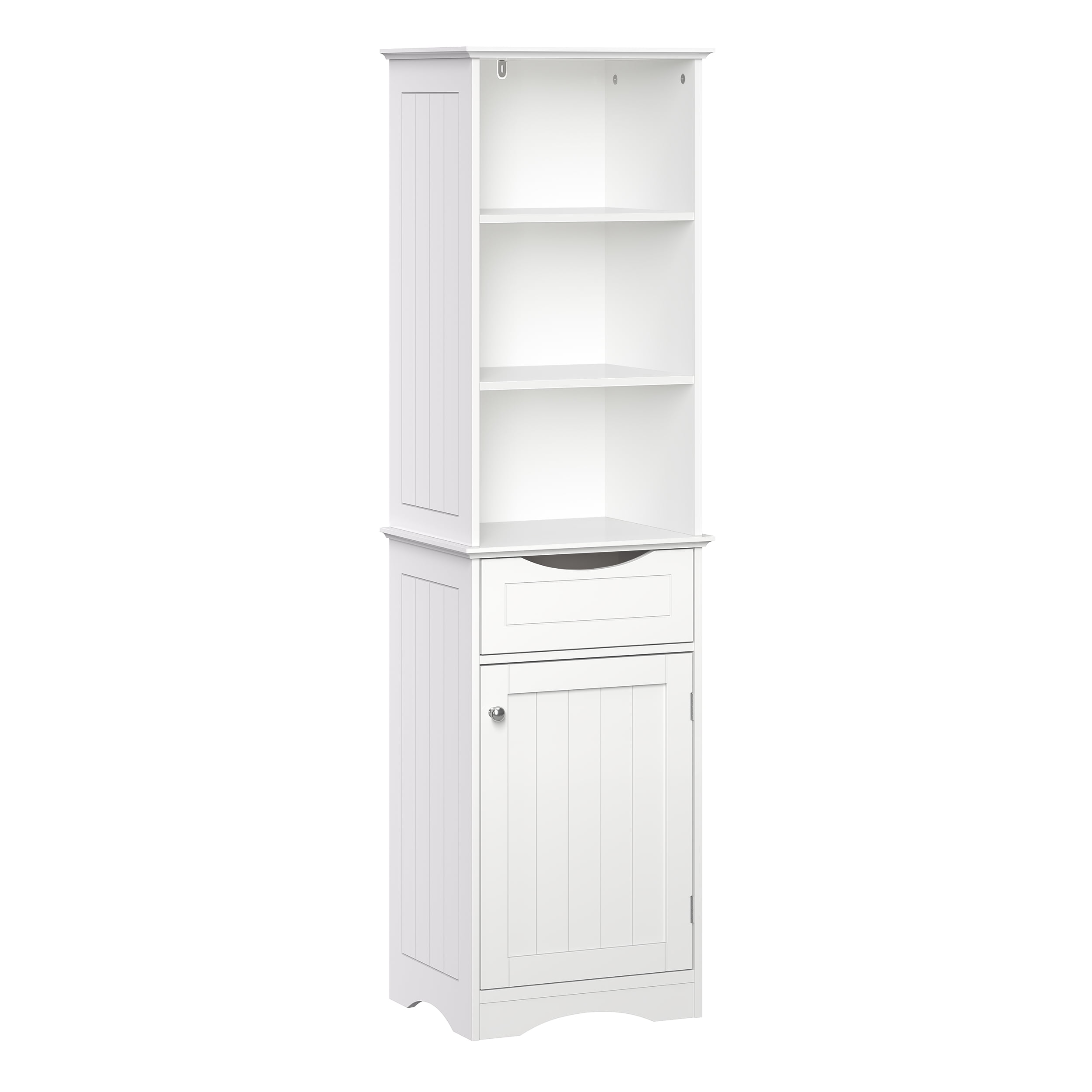 Riverridge Home Ashland Tall Linen, Tall Cabinet With Shelves And Drawers