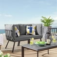thumbnail image 2 of Afuera Living 2-Piece Modern Aluminum Patio Sectional Sofa in Gray/Charcoal, 2 of 10