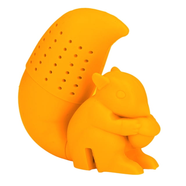 Squirrel Tea Strainer, Cute Food Grade Dishwasher Washable Squirrel Shape Tea Infuser For Household Orange