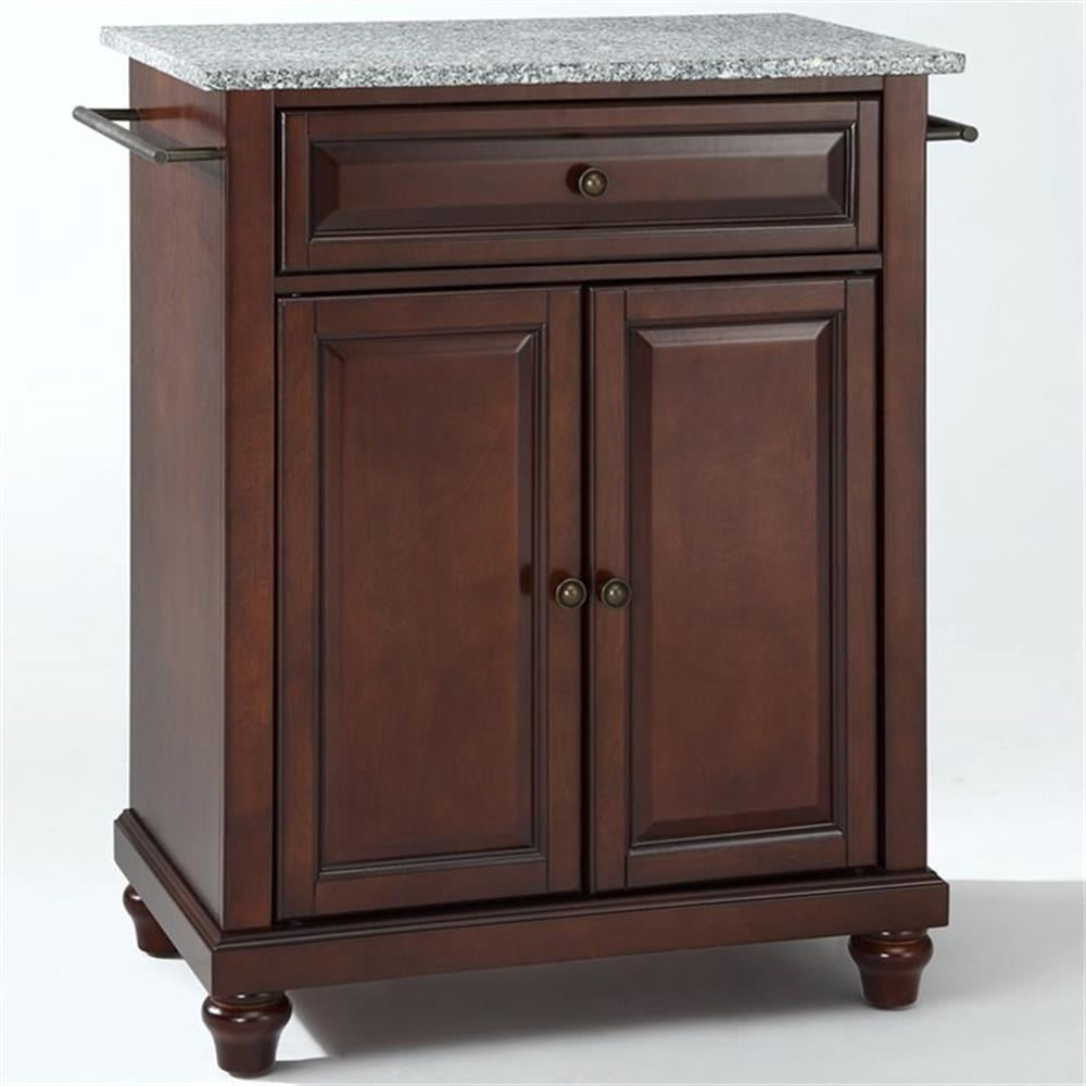 Crosley Furniture Cambridge Wood Portable Kitchen Island in Mahogany/Black