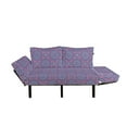 thumbnail image 2 of Purple Mandala Futon Couch, Middle Eastern Oriental with Ornamental Featured Lines, Daybed with Metal Frame Upholstered Sofa for Living Dorm, Loveseat, Dried Rose Pale Blue, by Ambesonne, 2 of 4