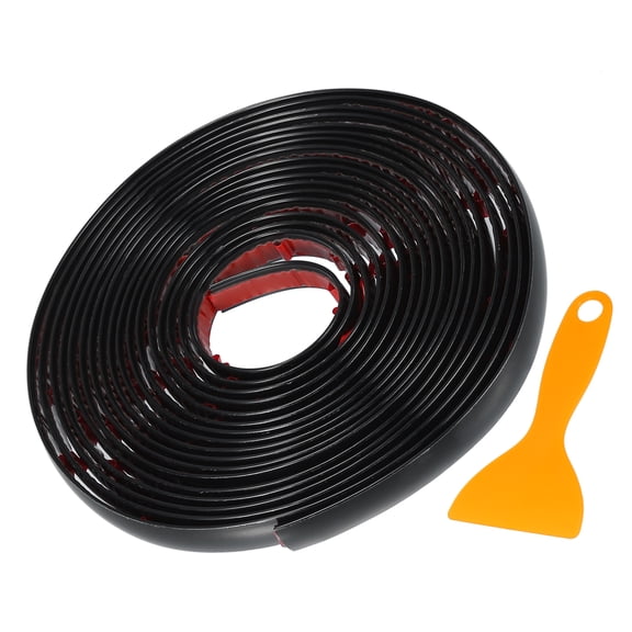 1 Set 1/2" 12mm Width Self Adhesive Car Door Window Bumper Trim Strip Sticker 16Ft 5m Gloss Black