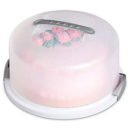 Cake Stands With Covers Round Cake Carrier Cover with Dome - Cake Stand with Lid - Dessert Serving Platter with Handle and Latch - Cupcake Holder Pies Display with Base -1 pack ()