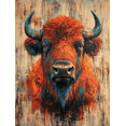thumbnail image 1 of Qisvanset 12x16 Inch Fiery Bison Buffalo Canvas Wall Art, Western Wildlife Rustic Ranch Native Style Home Decor, 1 of 8